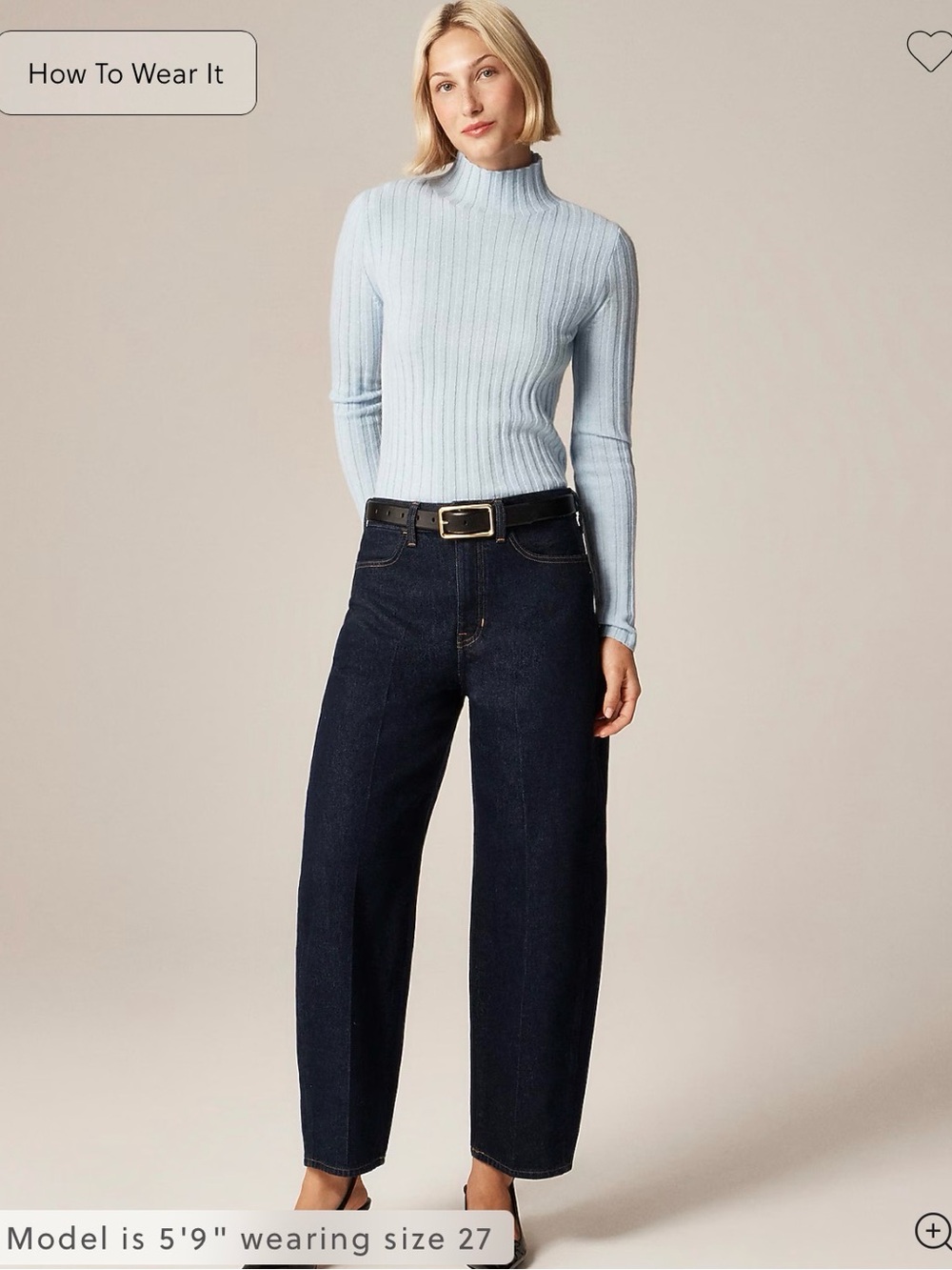 J.Crew High-Rise Barrel Jeans Dark Wash Loose 28